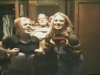 Three  blondes showed off their sweet tits in front of the cam, laughing and being particularly happy about that