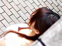 It is a rare thing to see the big titted japan girl but I was lucky not only see her but also record her big tits downblouse on my camera